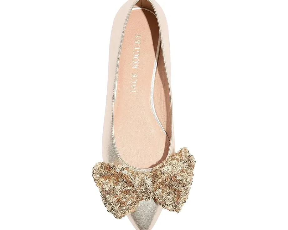 Jack Rogers Debra Ballet - Leather/Sequins Platinum Best