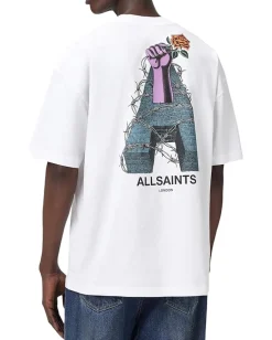 Activewear|T-Shirts|AllSaints Defiance Short Sleeve Crew Optic White