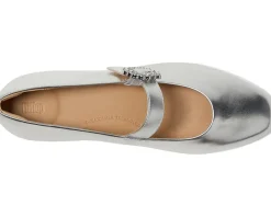 FitFlop Flats<Delicato Crystal-buckle Leather Mary Janes Silver