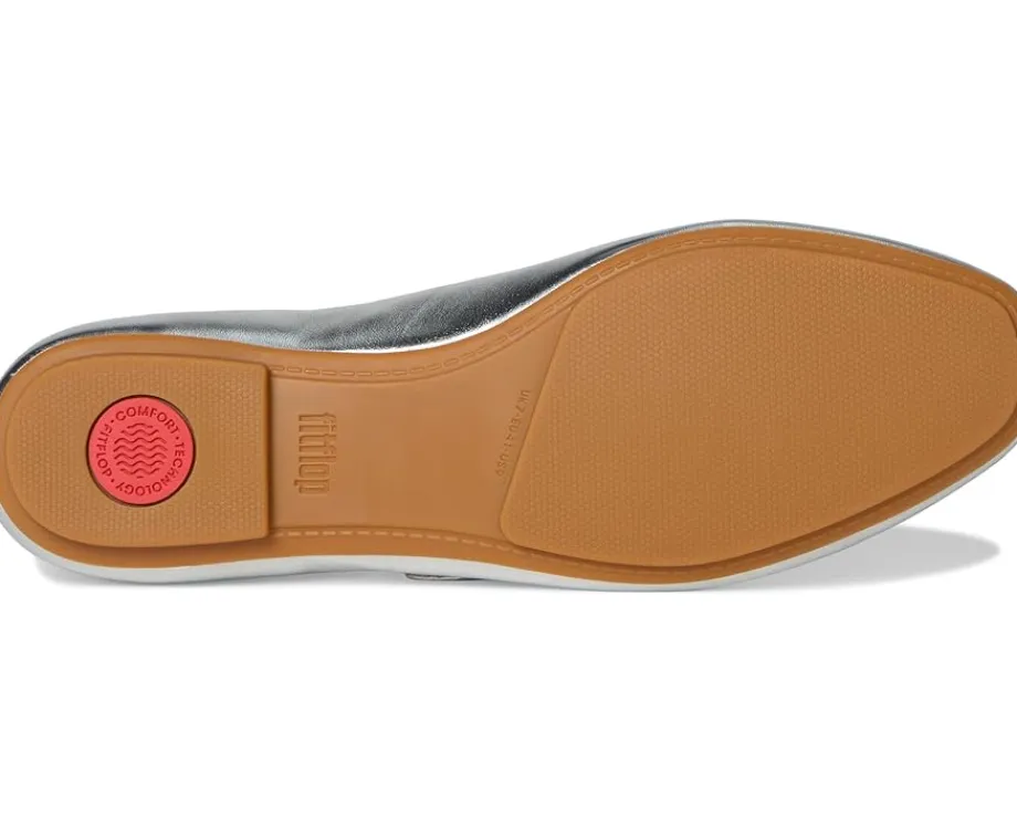 FitFlop Flats<Delicato Crystal-buckle Leather Mary Janes Silver