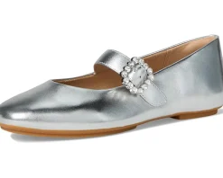 FitFlop Flats<Delicato Crystal-buckle Leather Mary Janes Silver