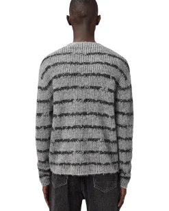 AllSaints Dissolved Crew Grey/Black Clearance