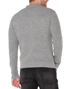 Activewear|Sweaters|Liverpool Los Angeles Donegal Rib 1/4 Zip Sweater Light Grey