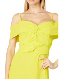 ONE33 Social Dresses|Dresses<Double Knot Wrap Shoulder Yellow