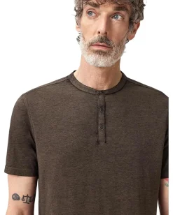 Activewear|T-Shirts|John Varvatos Duke Henley K4463R25 Teakwood