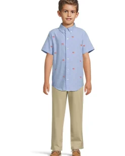 Clothing|Janie and Jack Embroidered Flag Icon Shirt (Toddler/Little Kid/Big Kid) Blue