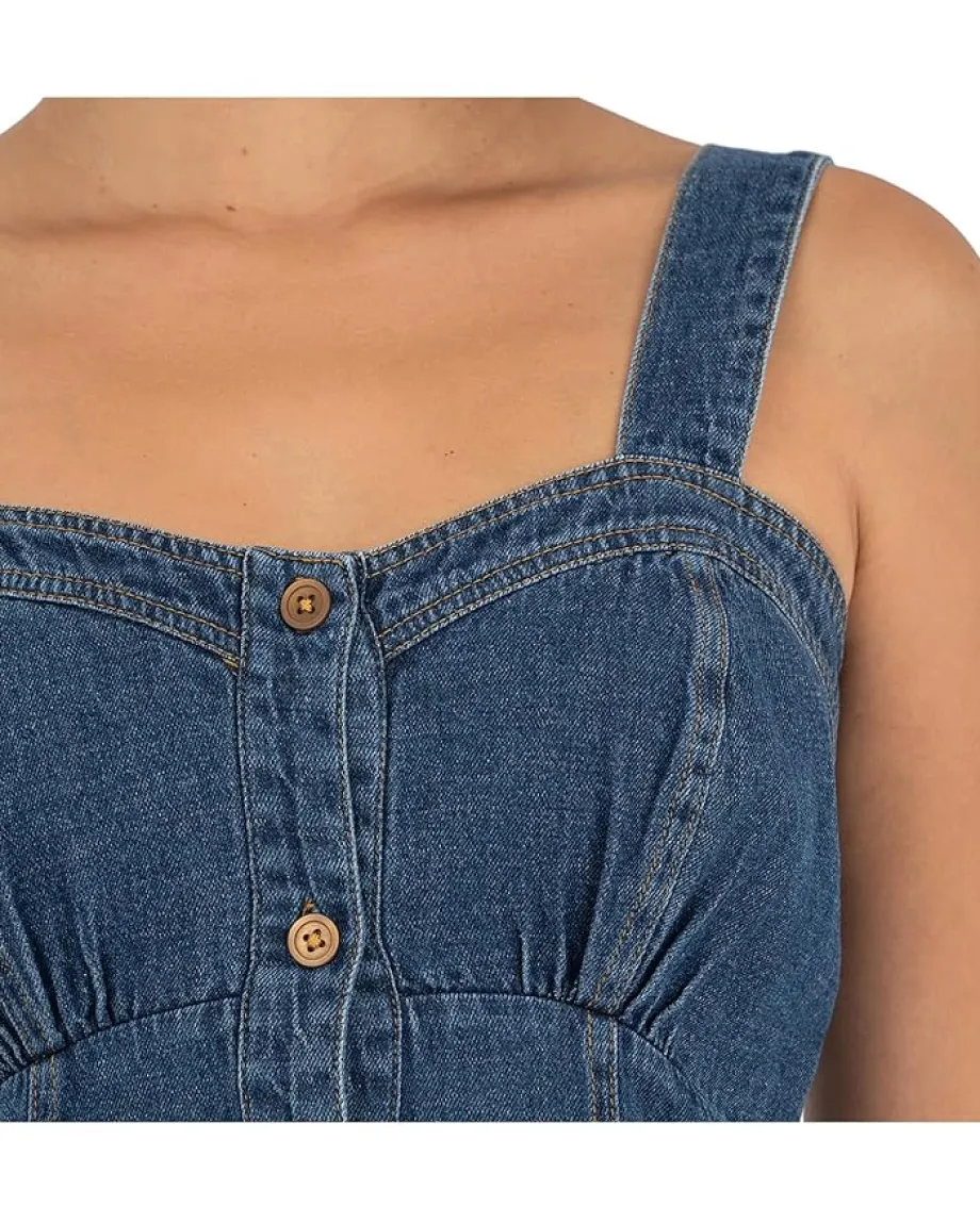 KUT from the Kloth Dresses|Dresses<Emiko A-Line Sweetheart Dress with Smocking Dark Wash