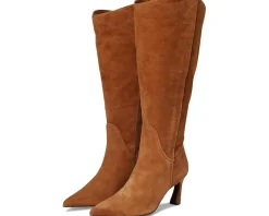 Boots|Boots|Naturalizer Emily Extra Wide Calf Knee High Boots Dark Chestnut Brown Suede