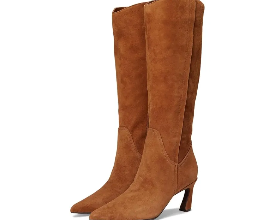 Boots|Boots|Naturalizer Emily Narrow Calf Knee High Boots Dark Chestnut Brown Suede