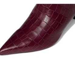 Boots|Boots|Naturalizer Emily Narrow Calf Knee High Boots Cranberry Red Croco Leather