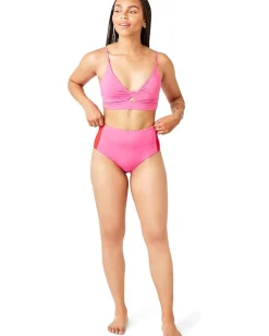 Carve Designs Swimwear|Swimsuits & Cover-Ups<Erin Color-Block Bottoms Fuchsia/Hot Red