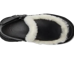 UGG Esmee Leather Clogs Black Outlet