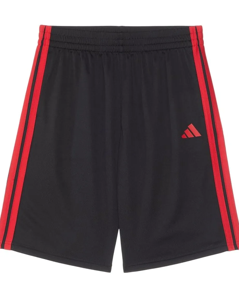 adidas Kids Clothing<Essentials 3-Stripe Shorts (Toddler/Little Kids) Black/Red