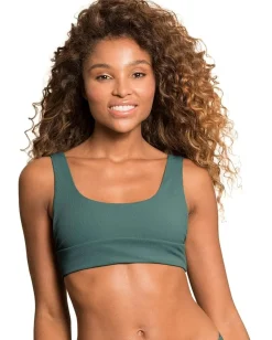 Maaji Eucalyptus Rib Donna Sporty Bralette Top Green Hot