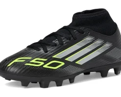 Shoes|Shoes|adidas Kids F50 Club Firm Ground/Multi Ground Cleats (Little Kid/Big Kid) Black/Iron Metallic/Lucid Lemon