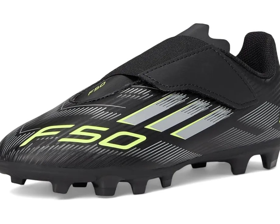 adidas Kids F50 Club Firm/Multi Ground Cleats (Toddler/Little Kid/Big Kid) Black/Iron Metallic/Lucid Lemon Best