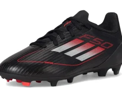 adidas Kids Shoes|Shoes<F50 League Firm Ground/Multi Ground Soccer Cleats (Little Kid/Big Kid) Black/Iron Metallic/Lucid Red