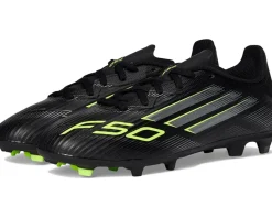 adidas Kids Shoes|Shoes<F50 League Firm Ground/Multi Ground Cleats (Little Kid/Big Kid) Black/Iron Metallic/Lucid Lemon