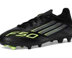 adidas Kids Shoes|Shoes<F50 League Firm Ground/Multi Ground Cleats (Little Kid/Big Kid) Black/Iron Metallic/Lucid Lemon