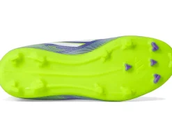 adidas Kids F50 League Mid Top Firm Ground/Multi Ground Cleats (Little Kid/Big Kid) Purple Rush/White/Lucid Lemon Clearance