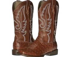 Kids/BOY Roper Kids Faux-Leather Ostrich Print (Big Kid)