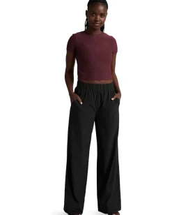 Activewear|Shirts & Tops|Beyond Yoga Featherweight Cropped Tee Midnight Burgundy Heather