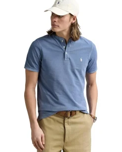Activewear|T-Shirts|Polo Ralph Lauren Featherweight Mesh Henley Capri Blue