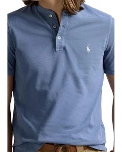 Activewear|T-Shirts|Polo Ralph Lauren Featherweight Mesh Henley Capri Blue