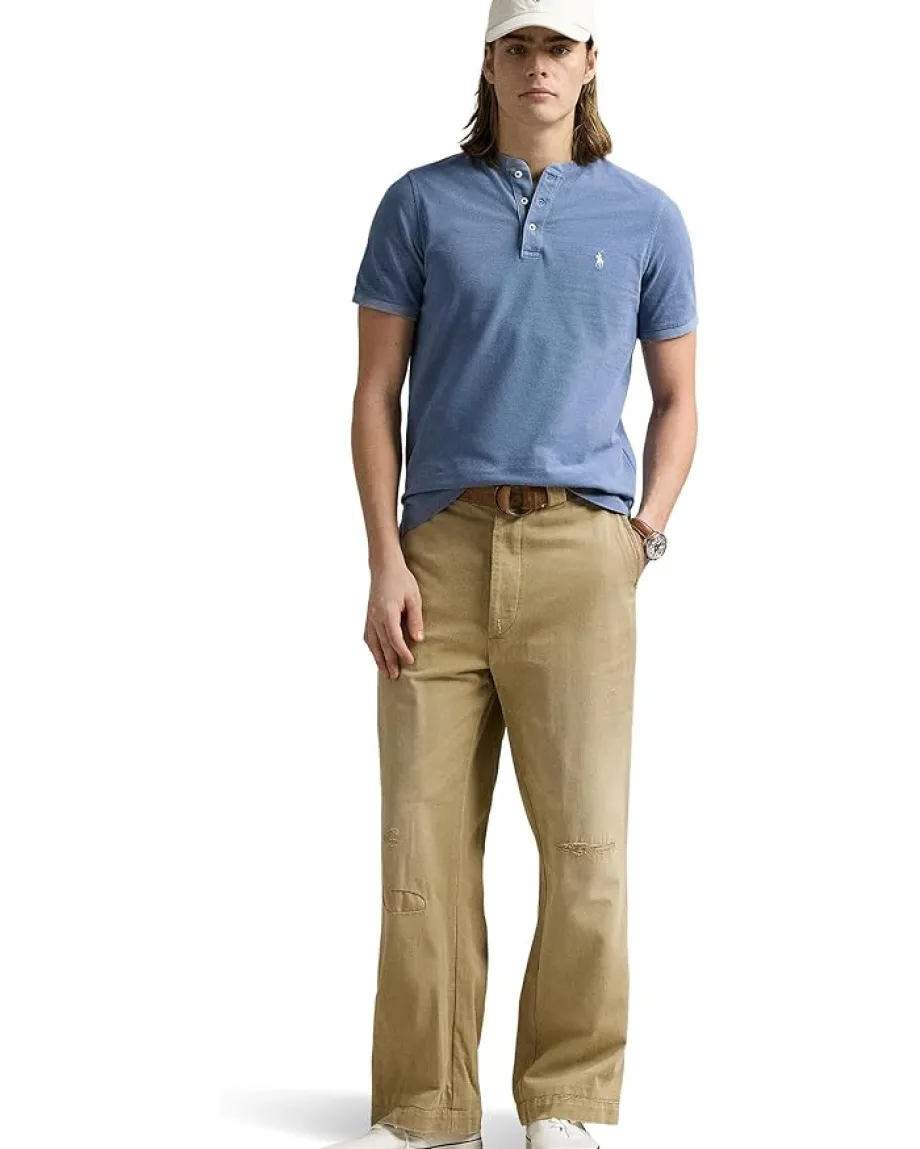 Activewear|T-Shirts|Polo Ralph Lauren Featherweight Mesh Henley Capri Blue