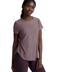 Activewear|Shirts & Tops|Beyond Yoga Featherweight On The Down Low Tee Soft Violet Dusk Heather