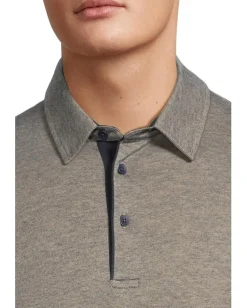 Johnston & Murphy Activewear<Fine Stripe Polo Tan/Navy