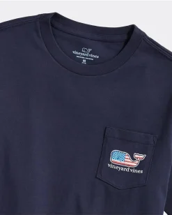 Vineyard Vines Kids Flag Whale Short-Sleeve Pocket Tee (Toddler/Little Kids/Big Kids) Vineyard Navy New