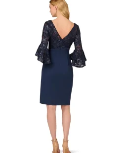 Dresses|Dresses|Adrianna Papell Floral Lace Combo Dress Navy