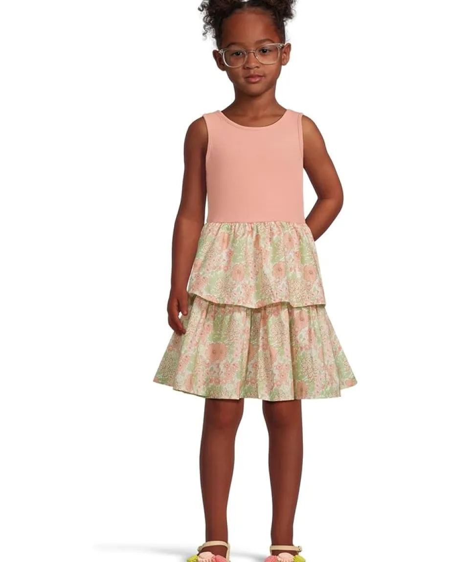 Clothing|Janie and Jack Floral Mixed Media Dress (Toddler/Little Kid/Big Kid) Multicolor