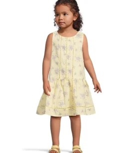 Janie and Jack Floral Ottoman Dress (toddler/Little Kid/Big Kid) Yellow Hot