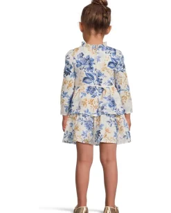 Janie and Jack Clothing<Floral Tier Dress (Infant) Blue