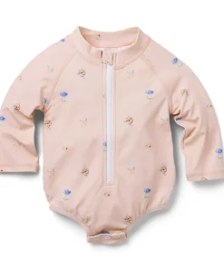 Janie and Jack Clothing<Floral Zip Up Swimsuit (Infant) Red
