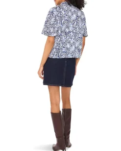 Women Vince Camuto Flutter Sleeve Collar Button-Down