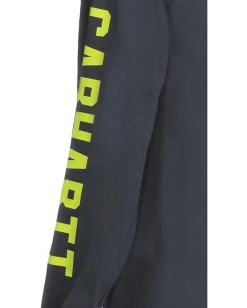 Carhartt Activewear|T-Shirts<Force Relaxed Fit Midweight Long Sleeve Logo Graphic Hooded T-Shirt Navy