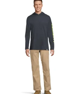 Carhartt Activewear|T-Shirts<Force Relaxed Fit Midweight Long Sleeve Logo Graphic Hooded T-Shirt Navy