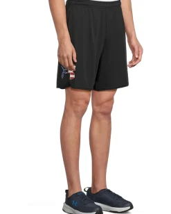 Under Armour Activewear|Shorts<Freedom Tech Big Flag Logo Shorts Black/Red