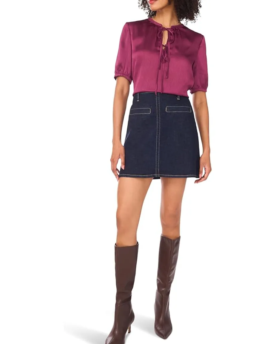 Women Vince Camuto Front Two Ties Short Sleeve