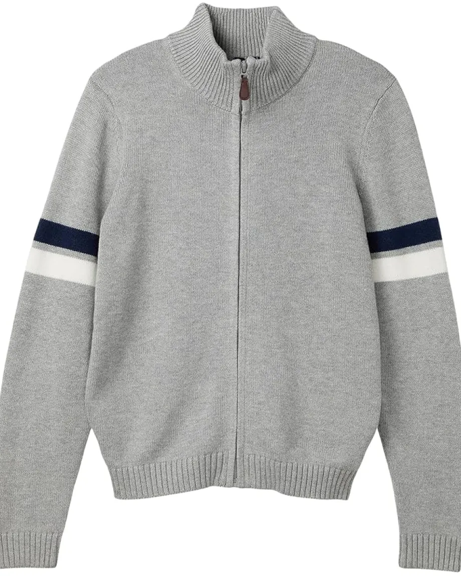 Janie and Jack Full Zip Sweater (Toddler/Little Kid/Big Kid) Gray New