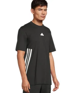 adidas Activewear<Future Icon 3-Stripes Tee Black