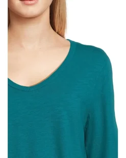 Shirts & Tops|Shirts & Tops|Elliott Lauren Garment Dye Tees - Long Sleeve V-Neck Knit Top Teal