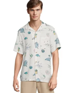 Vineyard Vines Activewear<Gasparilla Icons Short Sleeve Cabana Shirt White Cap