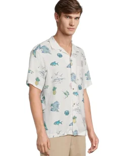 Vineyard Vines Activewear<Gasparilla Icons Short Sleeve Cabana Shirt White Cap