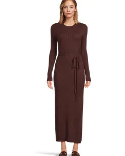 Dresses|Dresses|Splendid Georgie Maxi Sweater Dress Dark Saddle