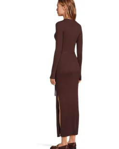 Dresses|Dresses|Splendid Georgie Maxi Sweater Dress Dark Saddle