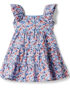 Janie and Jack Clothing<Girls Ditsy Floral Dress (Toddler/Little Kid/Big Kid) Multicolor
